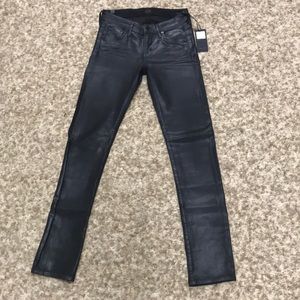 Citizens of Humanity waxed coated faux leather Racer jeans